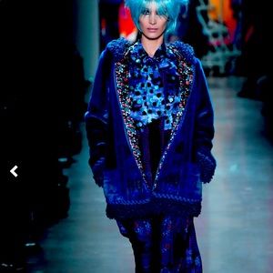 Anna Sui purple printed  dress 2019 collection